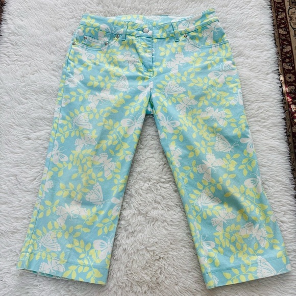 Lilly Pulitzer Butterflies/Leaves Print Cropped Pants size 4 - Picture 2 of 12
